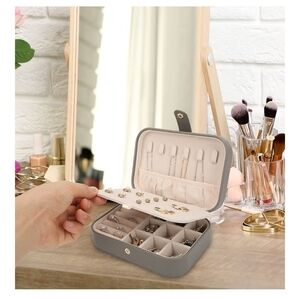 Gray Jewelry Organizer Box- Great For Traveling